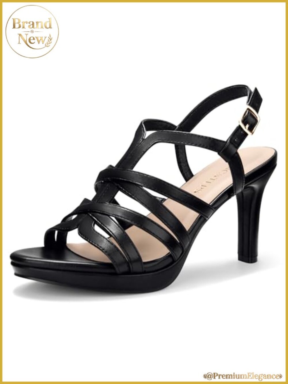 Platform Heels Strappy Stiletto Round Toe Slip-Resistant Sandals